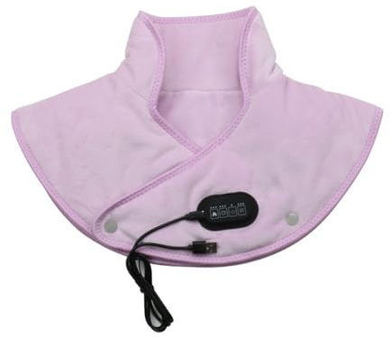 Pro Massage-Wärmekissen mit 5000mAh Akku Nacken Wärmekissen mit Akkubetrieb, Heizkissen Nacken Schulter Elektrisch, 3 Wärme & Vibration, USB Charging (Lila)