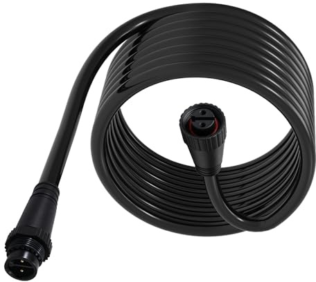 5M Outdoor Extension Cable, Waterproof Replacement Connector Cable | Compatible with Philips Hue Outdoor Lights, Black Weatherproof Low Voltage Extension Cord for Landscape Smart Lighting System