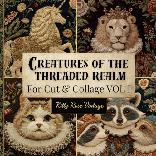 Creatures of the Threaded Realm for Cut and Collage Vol 1: Enchanting Faux‑Embroidery Animals for Junk Journals, Scrapbooking, and Creative Mixed Media