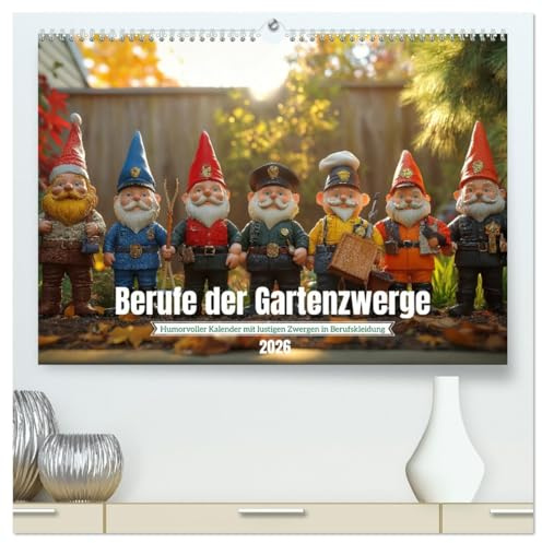 Berufe der Gartenzwerge (hochwertiger Premium Wandkalender 2026 DIN A2 quer), Kunstdruck in Hochglanz: Gartenkalender mit lustigen Gartenzwergen in ... Wichtel-Fans und all (CALVENDO Spass)