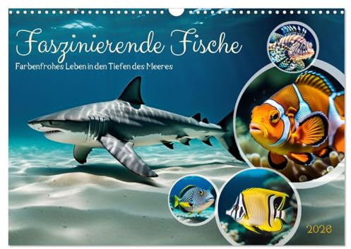 Faszinierende Fische (Wandkalender 2026 DIN A3 quer), CALVENDO Monatskalender: Farbenfrohes Leben in den Tiefen des Meeres (CALVENDO Tiere)