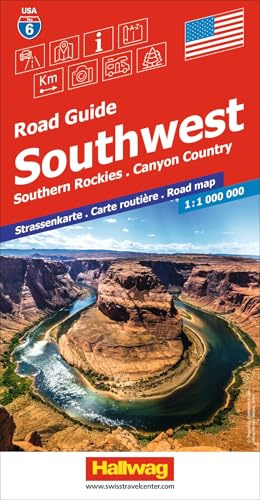 Hallwag Strassenkarte USA, Southwest 1:1 Mio.: Mit Southern Rockies, Canyon Country. Inkl. Stadtpläne, Ortsverzeichnis und Reiseinformationen