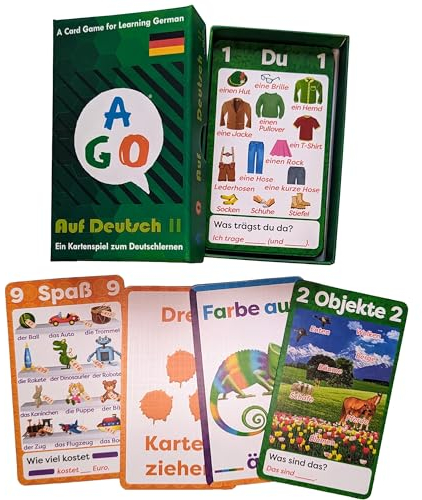 AGO Auf Deutsch 2 Deluxe: Interaktives Kartenspiel für Deutschlerner - Perfekt für jedes Alter!