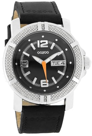 Oozoo C4109 Damen-Armbanduhr, Lederarmband, Schwarz, Armband