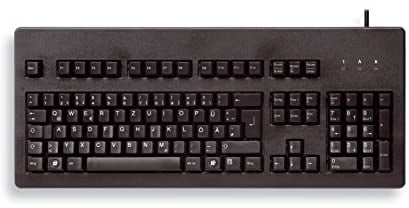 CHERRY G80-3000, Kabelgebundene Mechanische Tastatur, Deutsches Layout (QWERTZ), USB-Anschluss, Robust, Programmierbare Tasten, MX BLUE Switches, Schwarz