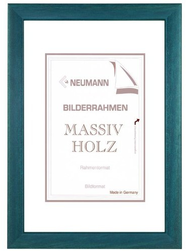 Neumann Bilderrahmen Holzwechselrahmen Atlantic 40 x 50 cm, Blau matt