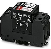 PHOENIX CONTACT VAL-MS 230/1+1 Überspannungsableiter für 3-Leiter-Stromversorgungssysteme (L1, N, PE) mit Basiselement und Schutzanschlüssen