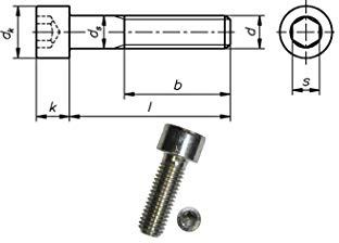 Dresselhaus Zylinderschrauben mit Innensechskant 8.8 DIN EN ISO 4762, M 12 x 30 mm, galvanisch verzinkt, 100 Stück