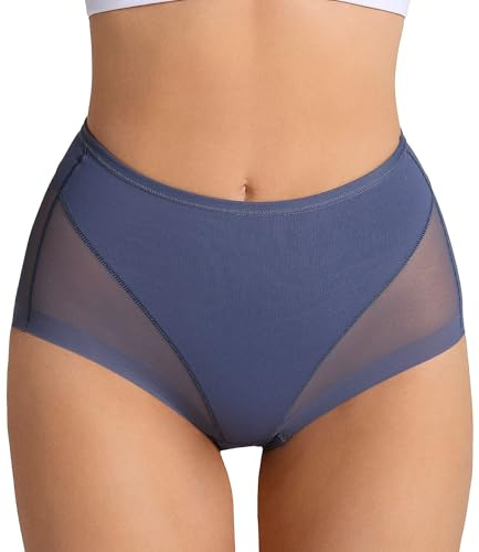 Leonisa Invisible Shapewear Panties, High Waisted Tummy Control Women's Underwear 543- Blue, Medium