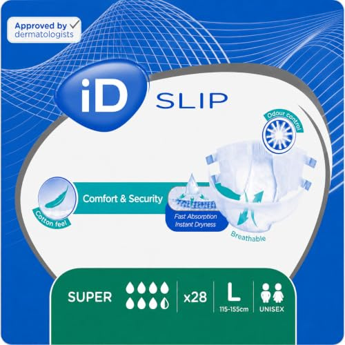 iD Expert Slip All-in-One Incontinence Briefs - Super - Large (1 Pack of 28)