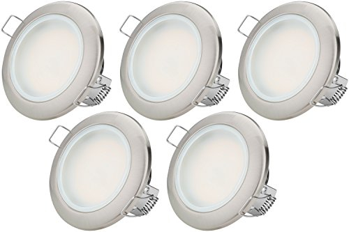 TEVEA Flach LED Einbaustrahler IP44 für den Wohnbereich | auch für das Bad geeignet | 3.5W 230V | Einbauspots Badleuchten (Kaltweiss)
