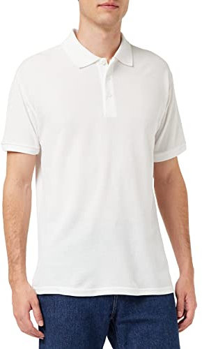Fruit of the Loom Men's 65/35 Polo Shirt, White, XXXX-Large
