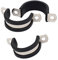 Sourcingmap 30mm Dia EPDM Rubber Lined U Shaped Pipe Tube Wire Clamps Clips 3pcs