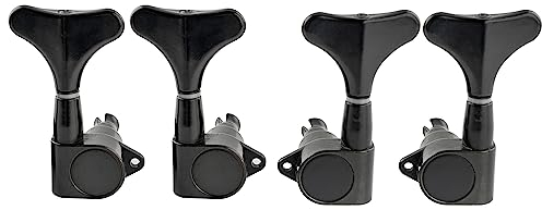 Musiclily Pro 2x2 Sealed Mechaniken-Set für 4-Saiter E-Bass Precision Jazz Bass, Schwarz
