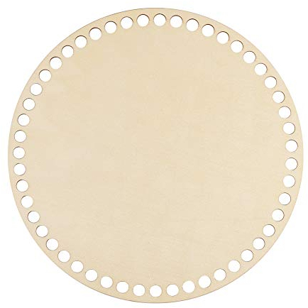 PandaHall 1 St. Naturholzkorbboden, 7.8 Zoll Kreis Blank Häkelkorb Holz Basis Für DIY Korb Weberei Bastelarbeiten Craft Making Home Decoration, Rauchig