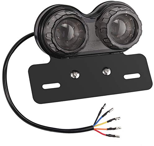 Justech 40LEDs Motorrad Rücklicht Bremslicht Blinker Kennzeichnenleuchte Nummernschild Dual Heckblinker mit Kennzeichenhalter IP65 Wasserdicht für Motorrad mit E-Mark E11 Geprüft