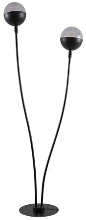 Lucande Stehlampe Dustian (Design, Modern) in Schwarz aus Glas (2 flammig E27) - Design Stehleuchte Floor Lamp Standleuchte Wohnzimmerlampe Wohnzimmerleuchte