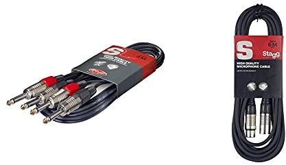 Stagg STC6P 6 m 2x Jack Twin Cable & SMC6 6 metre standard microphone cable