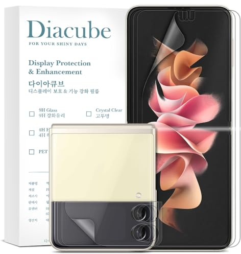 DIACUBE Pellicola protettiva antiriflesso per Samsung Galaxy Z Flip 3 5G, EPU+TPU opaca, completamente coperta all'interno + 3 pellicole esterne, anti-impronte, autorigenerante, facile installazione