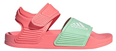 Adidas Adilette K Sandals, Acid Red/FTWR White/Pulse Mint, 35 EU