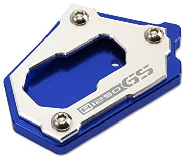 LongGreat CNC Aluminium Motorrad BM&W Seitenständer Vergrößern Unterstützung Fuß-Verbreiterung Ständer Platte für R1200GS/R1250GS/F750GS/F850GS ADV LC/Rallye HP (Blau,R1250GS)