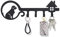 SwirlColor Porte Clef Mural, 4 Crochets Porte-clés Décoratifs pour Chien et Maison pour Mur Porte Chambre Cuisine Crochet Mural Noir