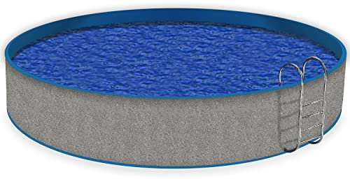 Wallario Pool Verkleidung mit Motiv und Ösen, Umrandung Dekoration, Motiv Muster Grauer Marmor Optik -Granit - marmoriert, Größe Höhe 120 cm x L 15m