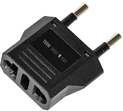 TECH DISCOUNT Adaptateur Secteur USA/Chine vers Europe (EU) / France (FR) 5A Norme CE RoHS Noire convertisseur de Prise Secteur Universel 2 pièces