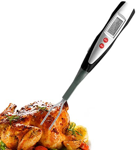 5 Digital Meat Temperature Fork - BBQ Fork with Thermometer - Quick Reading Fork for Kitchen, BBQ, Smoker, Grill, Turkey Zcsxk