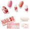 NAILOG Semi Cured Gel Nail Strips (20Pcs Extra Long Stickers/Wraps) | Glossy & Long Lasting Soft Gel Finishing | Pink Gaze