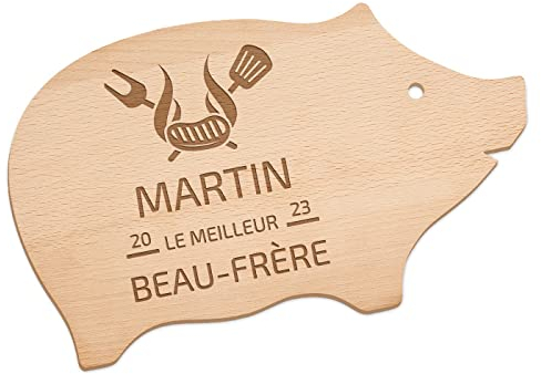 Maverton Planche en bois de hêtre à personnaliser - Planche à découper gravée - Plateau pour homme - pour chef et amateur de cuisine - pour anniversaire - pour lui/papa - beau-frere