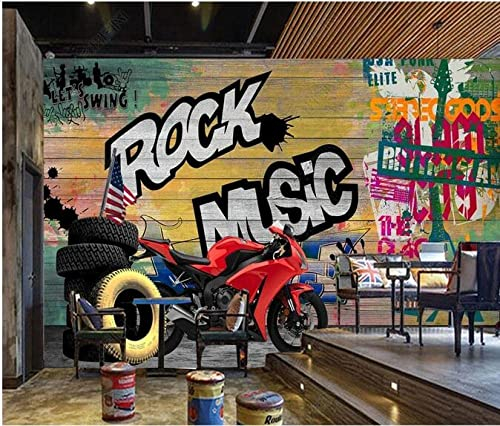 Tapete Motorrad Doodle Holzbrett Tapeten 3D-Papiere Wohnkultur Papier Wandbild Tapete Tapeten Für Wohnzimmer Schlafzimmer Wände Papier Abziehen Und Aufkleben Selbstklebendes Wandfoto 200(B)x150(H)cm