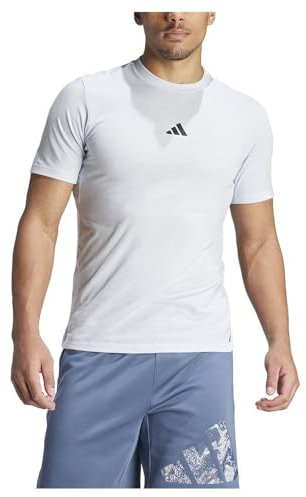 adidas Herren Workout Logo Tee, Halo Blue/Black, S