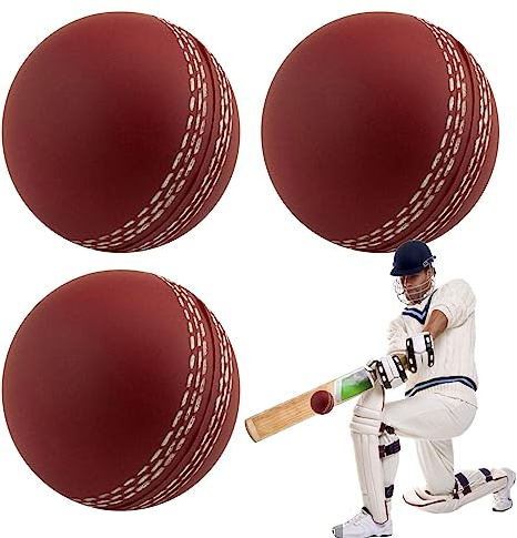 Tebinzi Cricket-Windbälle | Übungstraining Cricketbälle - Tragbarer weicher Trainings-Cricketball für drinnen und draußen, handgenähter Club-Cricketball für Training, Anfänger