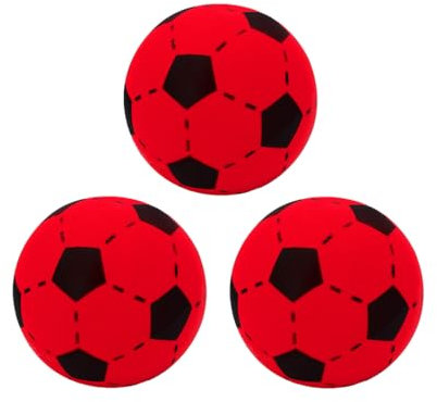 Kyto Softball 20cm Schaumstoff Ball | Fußball für Outdoor und Indoor | geeignet für Kinder ab 36 Monaten (3 Bälle, rot)