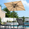 PURPLE LEAF Parasol de Jardin Exterieur inclinable 120 x 180 cm Rectangulaire Parasols en aluminium Toile Protection UV pour Balcon Terrasse Patio, Kaki
