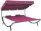 FENLAX Garten-Sonnenliege mit Sonnendach und Kissen Rosa 200x173x135 cm Doppel-Sonnenliege Gartenbett Outdoor Poolliege Outdoor Gartenmöbel Liege Outdoor Gartenliege Liegesessel Outdoor