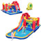 GOPLUS 9 en 1 Château Gonflable Enfant avec Souffleur, Parc Aquatique Gonflable avec Trampoline, Toboggan, Mur d'escalade, Piscine, Canon à Eau, 50 Balles, pour 3-10 Ans, Intérieur & Extérieur