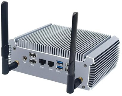 Glovary Fanless Mini PC Ryzen 7 7730U (8C16T, up to 4.5GHz), AMD Dual LAN Micro Ordinateurs de Bureau for Gaming, Office, Industrial, 64GB RAM 2TB NVMe SSD, 4K Dual Display/ WiFi6/ BT5.2