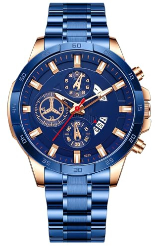Basfur Herren Analog Quarz Uhr mit Edelstahl Armband Bas-Mon-Ho-103-01