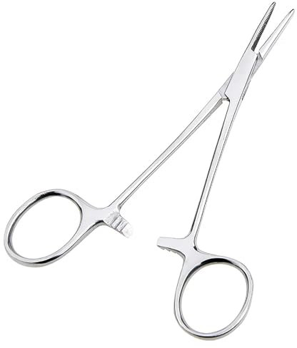 Fishing Forceps Pliers, Stainless Steel 4'' 6'' 10'' 12'' Curved & Straight, Lockable for Carp, Pike, Sea & Fly Fishing Accessories - Essential Unhooking Tool (6“ Straight)
