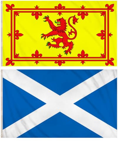 3ft x 5ft Scotland Flags - 91cm x 152cm Scottish Flags with Double Stitched Seams, Football World Cup, Euros, Olympics, Flags 5ft x 3ft with Eyelets, National Decorations (2 Scotland Flags)
