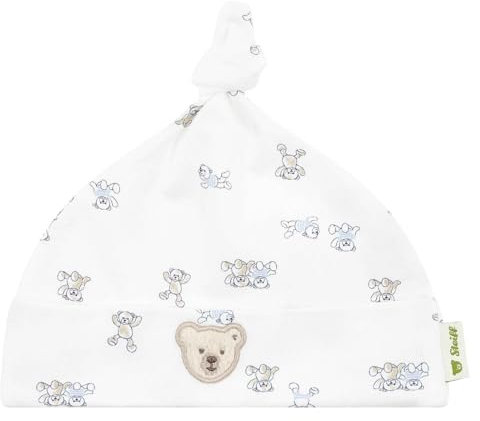 Steiff Mütze EU Größe 37 Bright White, Kinder Mütze, Ohrenschützer für Kinder, leichte und atmungsaktive Frühlingsmütze, weich und bequem, waschmaschinenfest