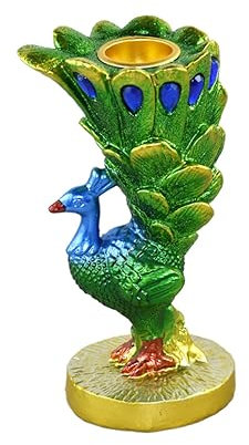 Cabilock Pfauen Kerzenhalter Aus Kunstharz Realistische Pfauenstatue Wohnraumdekoration Filigraner Kerzenhalter Für Tisch Kamin Wohnzimmer