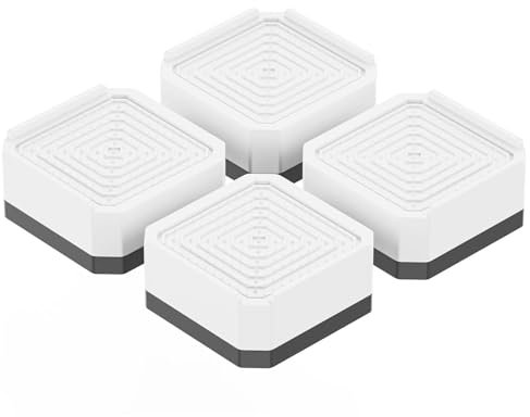 DEWEL 4 Patins Anti-Vibration pour Machine à Laver - Pieds rehausseurs Meubles, pour lit/Table/canapé/Armoire (1 Couche 4 cm, Blanche)