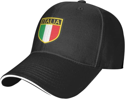 Laufkappe Italia Italien Italienische Flagge Baseballcap Vintage Docker Cap Leichte Baseball Hut Für Angeln Outdoor-Aktivitäten Camping