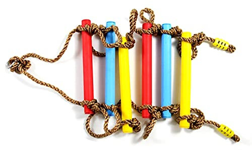 Tbest Kids Langable Plastic Rope Ladder for Climbing Fun, Hanging Rope Ladder for Outdoor Games, Playground Equipment for (Colorful)