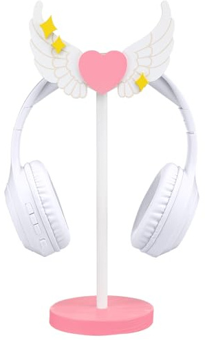 Kingdder Wings Headphone Stand Cute Wood Headphone Stand Adorable Headset Holder Accessories Gamer Gifts for Teenage Teacher Women Girlfriend Office Worker Wife Gamer Room Office Desk