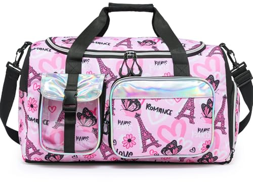 Borsa Sport Bambina- Borsone da Viaggio con Scomparto per Scarpe