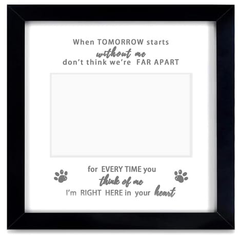 Qusedwey 1 Piece Dog Frame 9X9 Memorial Pet Loss Picture Frame For Pet Lover,Birthday Gift Black